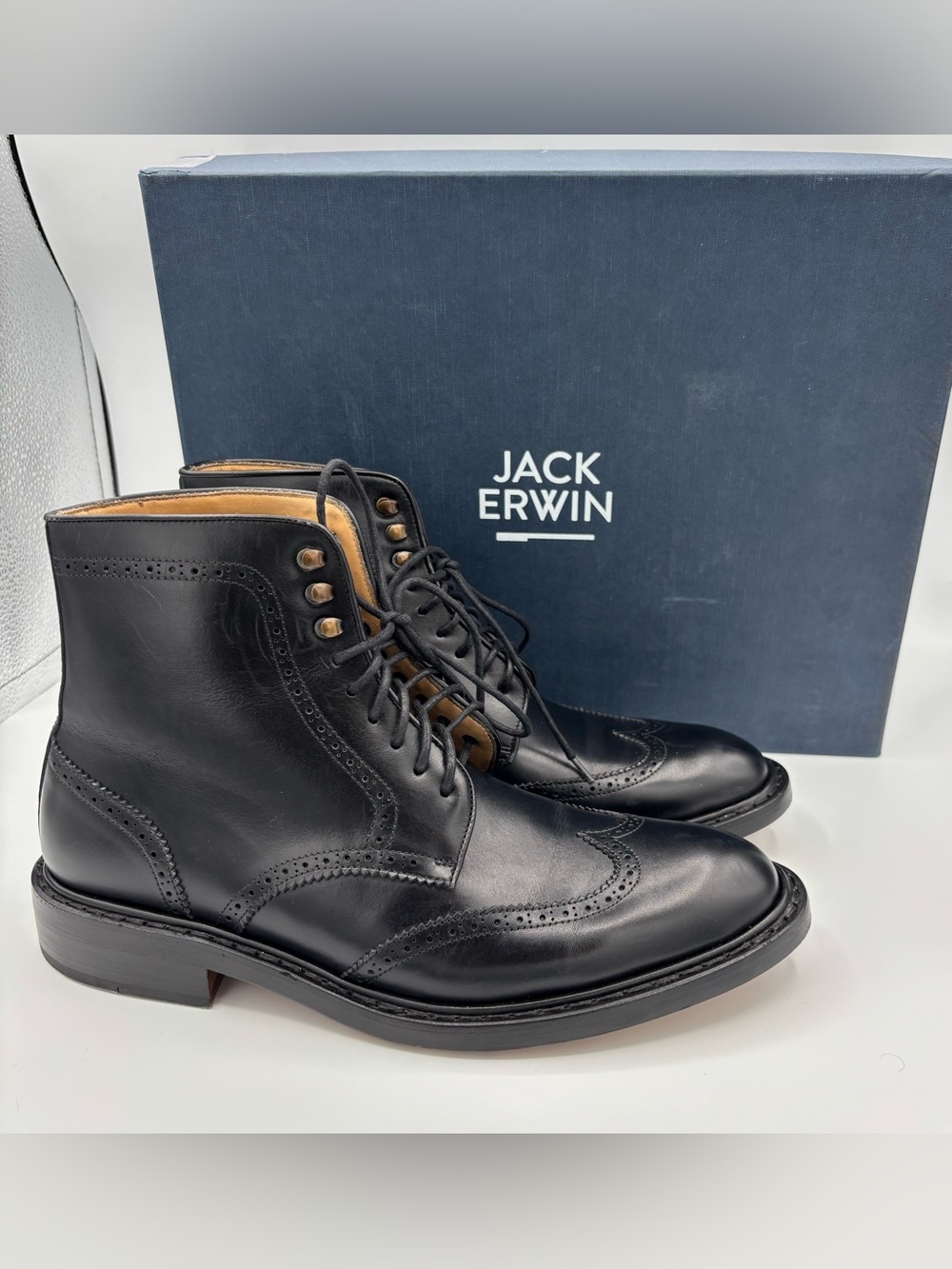 Jack Erwin Carter Wingtip Lace Up Boots